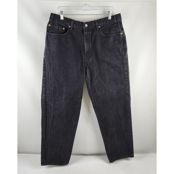 Levis 550 Jeans Mens 38x30 Black Y2K Vintage 2002 Relaxed Fit - Picture 1 of 10